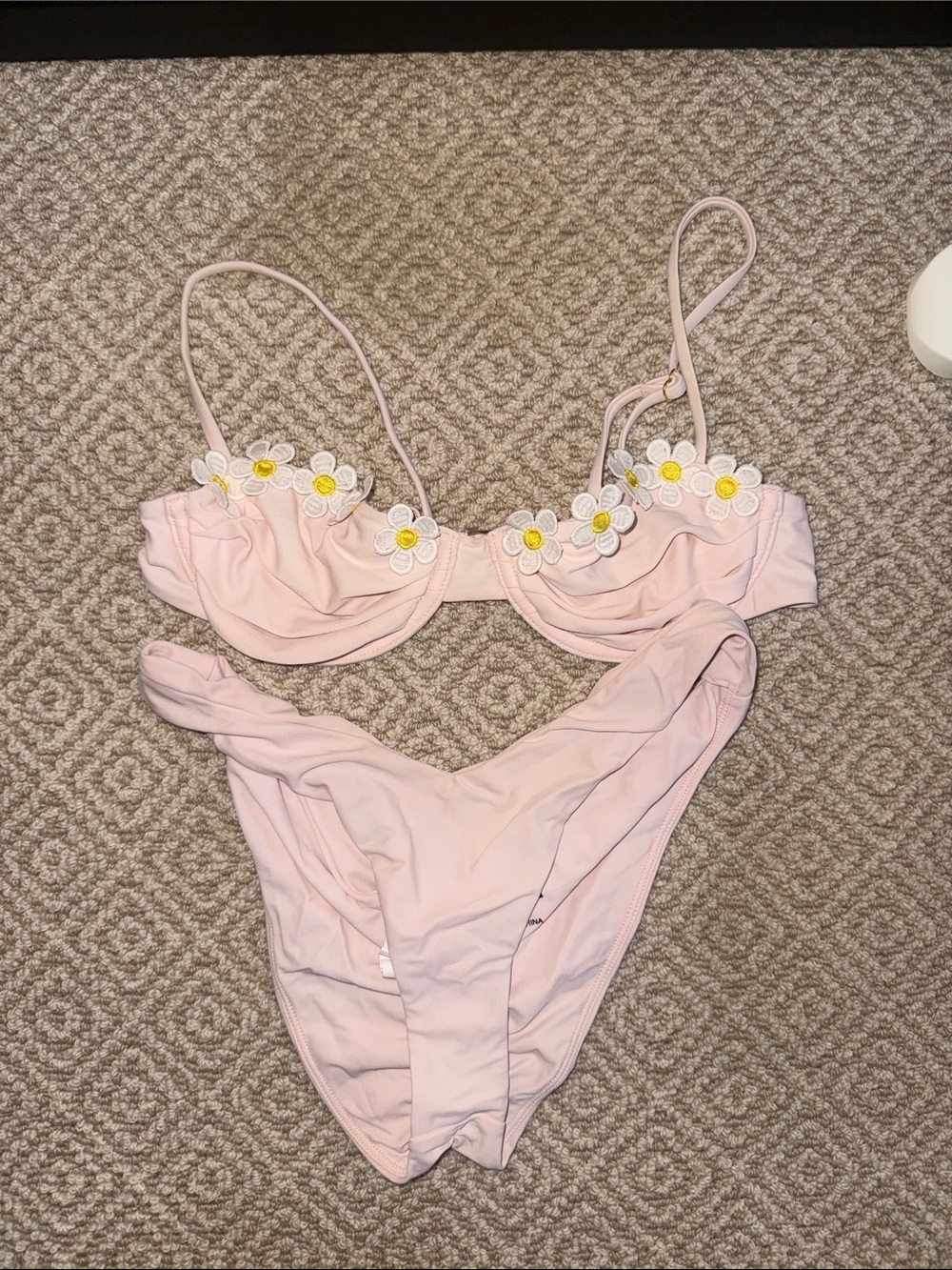 LPA Pale Pink Bikini with Daisy Trim